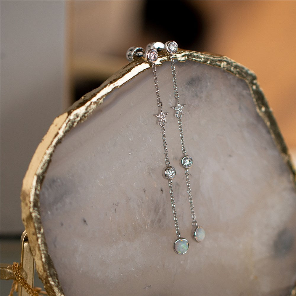 Seek + Find Shine Silver Drop Earrings