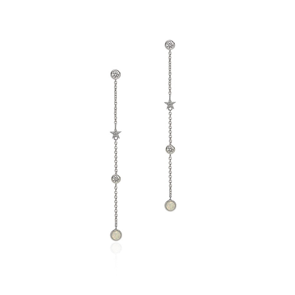 Seek + Find Shine Silver Drop Earrings