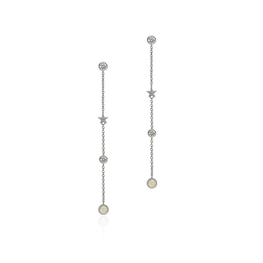 Seek + Find Shine Silver Drop Earrings