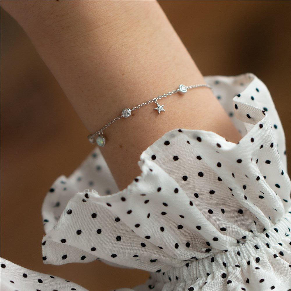 Seek + Find Shine Silver Opal Bracelet
