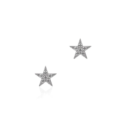Seek + Find Shine Silver Star Stud Earrings