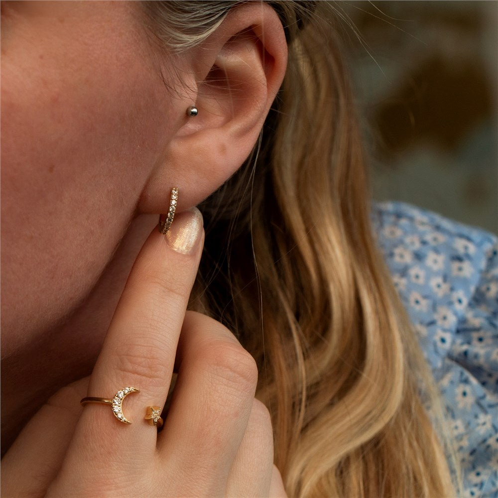 Seek + Find Wonder Gold Huggie Earrings