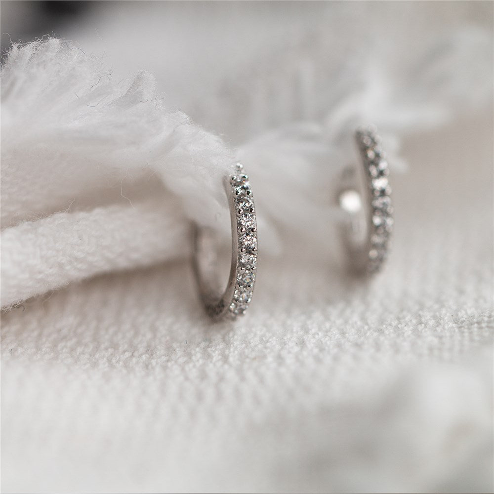 Seek + Find Wonder Silver Huggie Earrings