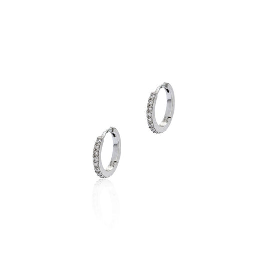 Seek + Find Wonder Silver Huggie Earrings