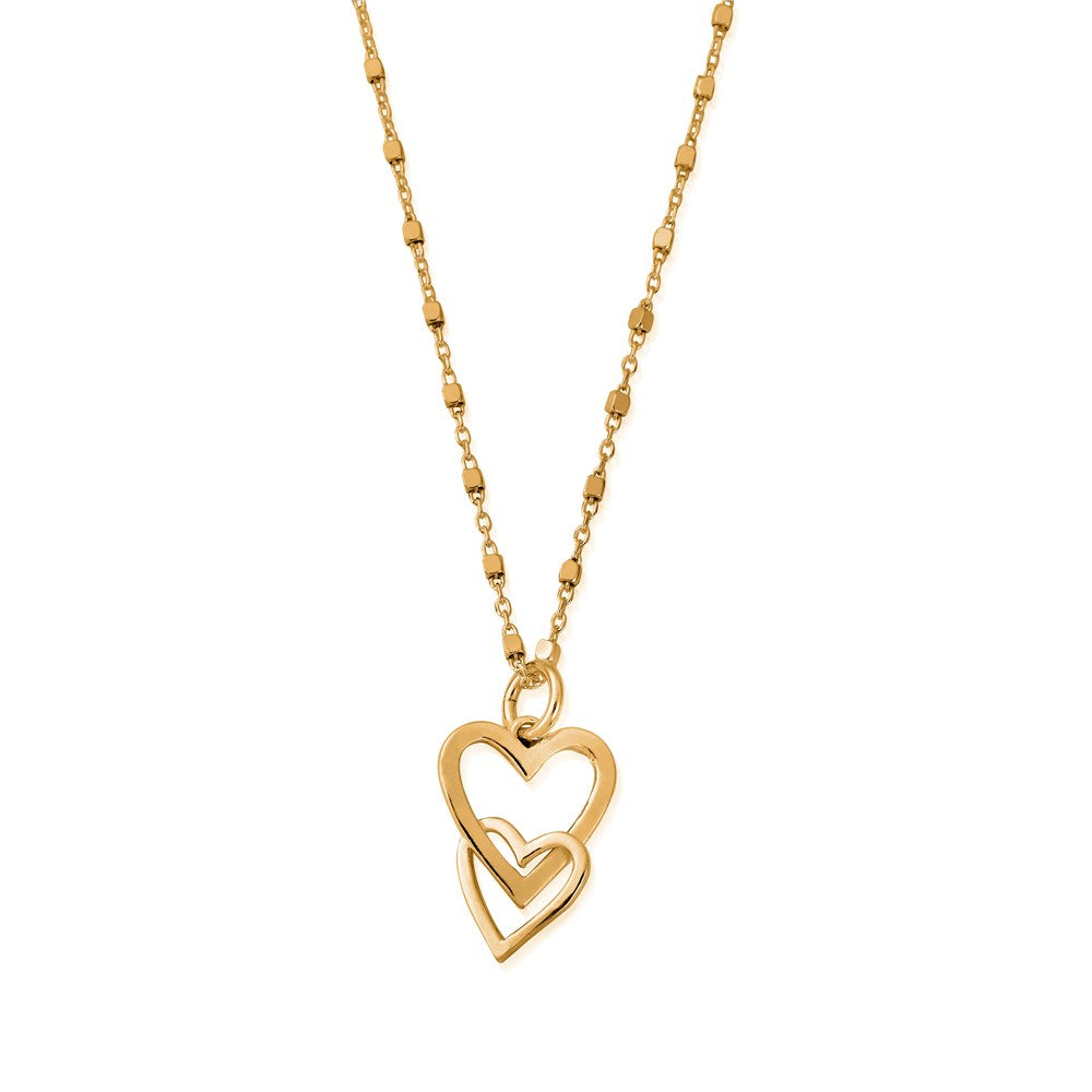 ChloBo Gold Interlocking Love Heart Necklace
