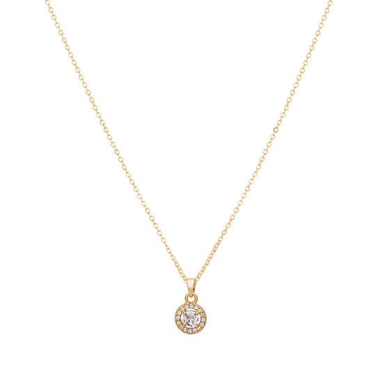 August Woods Gold Crystal Halo Circle Necklace
