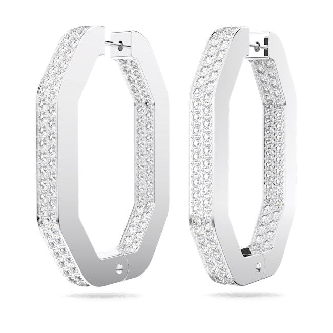 Swarovski Dextera Silver Large Hoop Earrings