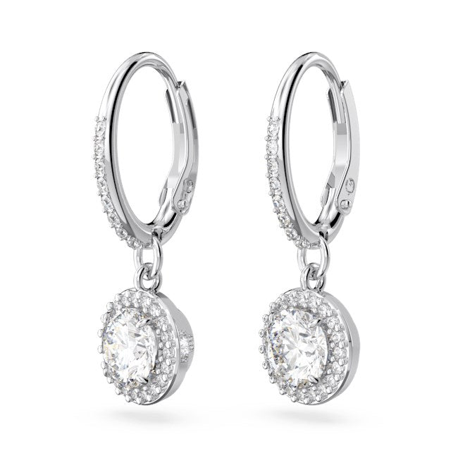 Swarovski Constella Silver Halo Drop Earrings