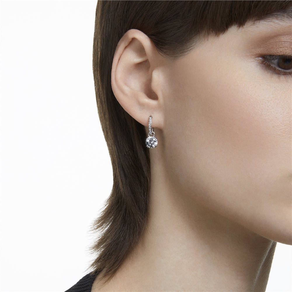 Swarovski Constella Silver Huggie Hoop Earrings