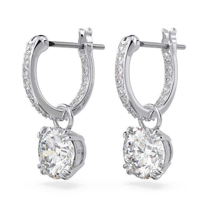 Swarovski Constella Silver Huggie Hoop Earrings