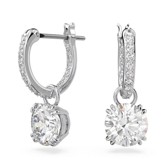 Swarovski Constella Silver Huggie Hoop Earrings
