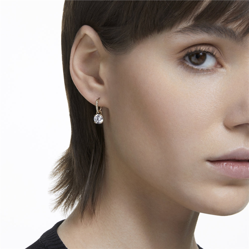Swarovski Constella Gold Huggie Hoop Earrings