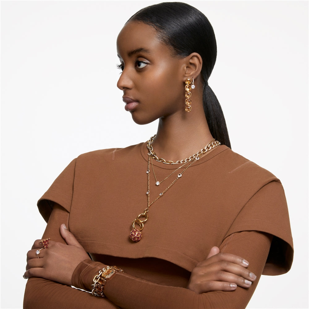 Swarovski Constella Gold Huggie Hoop Earrings
