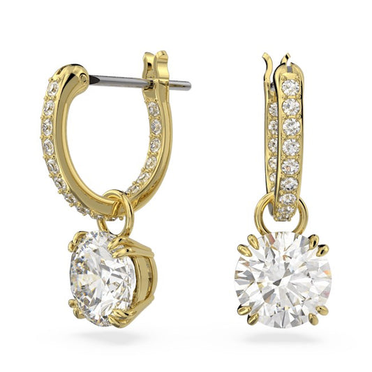 Swarovski Constella Gold Huggie Hoop Earrings