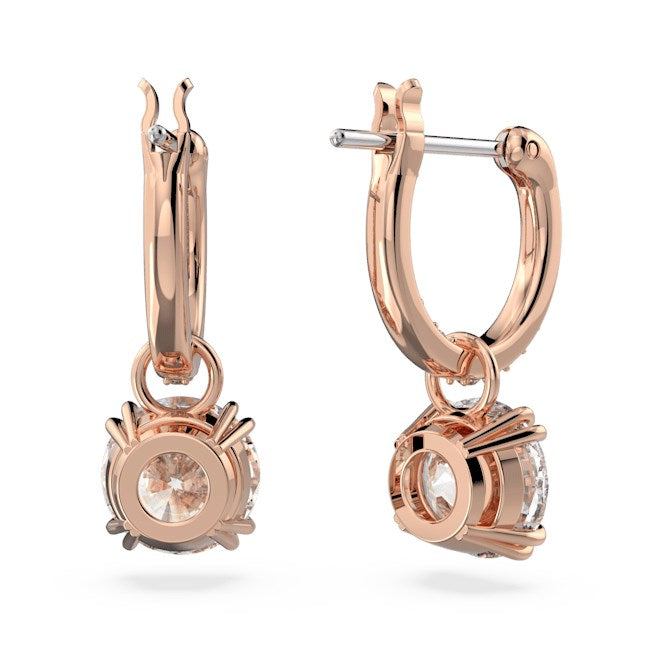 Swarovski Constella Rose Gold Huggie Hoop Earrings