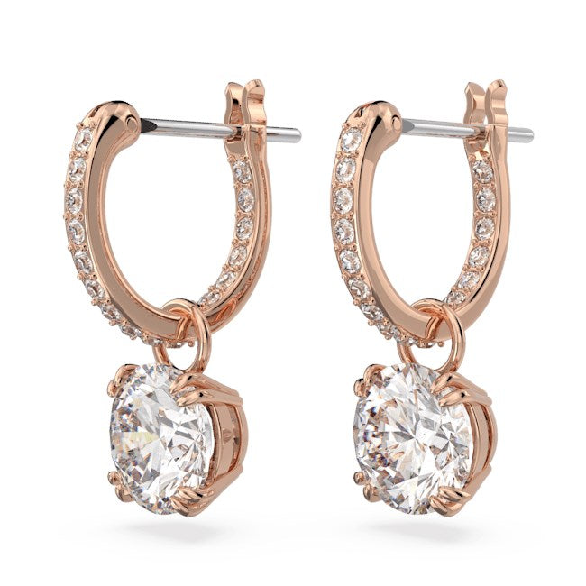 Swarovski Constella Rose Gold Huggie Hoop Earrings