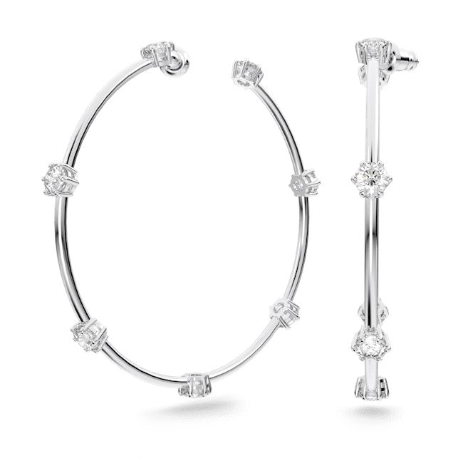 Swarovski Constella Silver Hoop Earrings