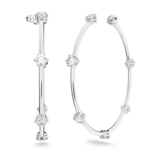 Swarovski Constella Silver Hoop Earrings