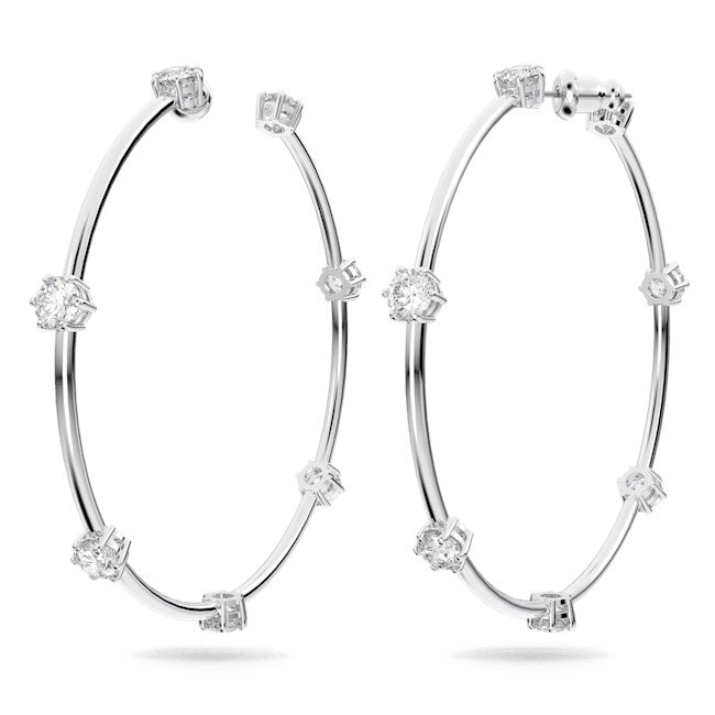 Swarovski Constella Silver Hoop Earrings