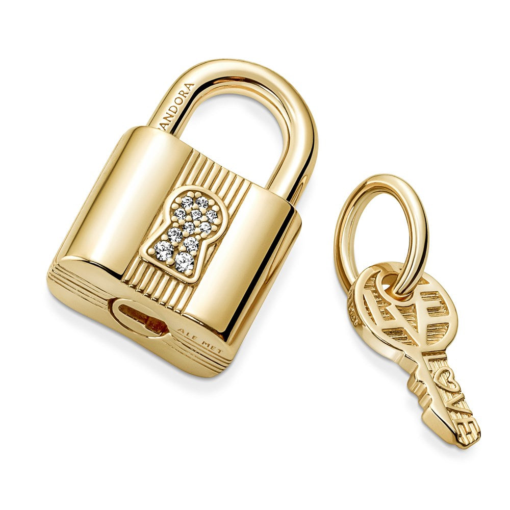 Pandora Gold Padlock & Key Charm