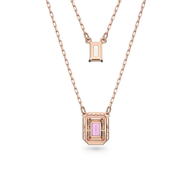 Swarovski Millenia Rose Gold + Purple Octagon Layered Necklace