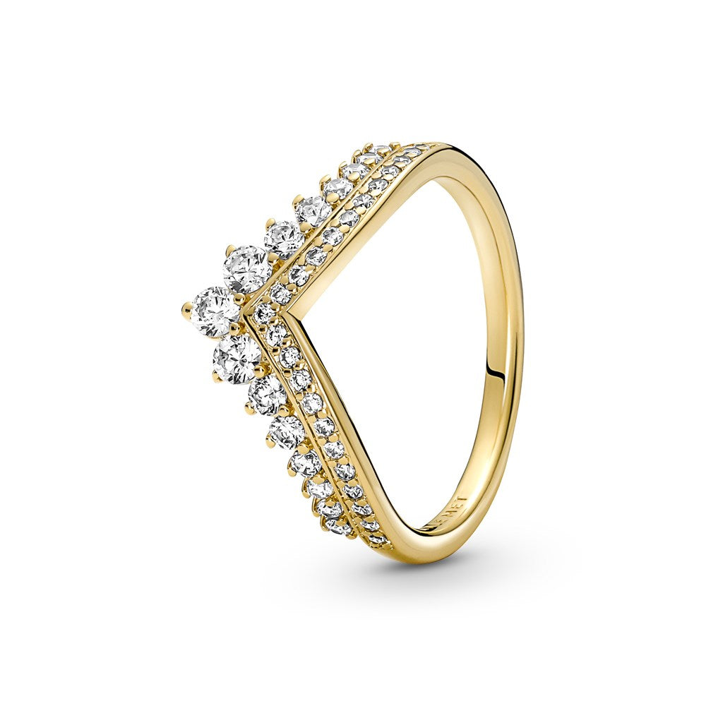 Pandora Gold Princess Wishbone Ring