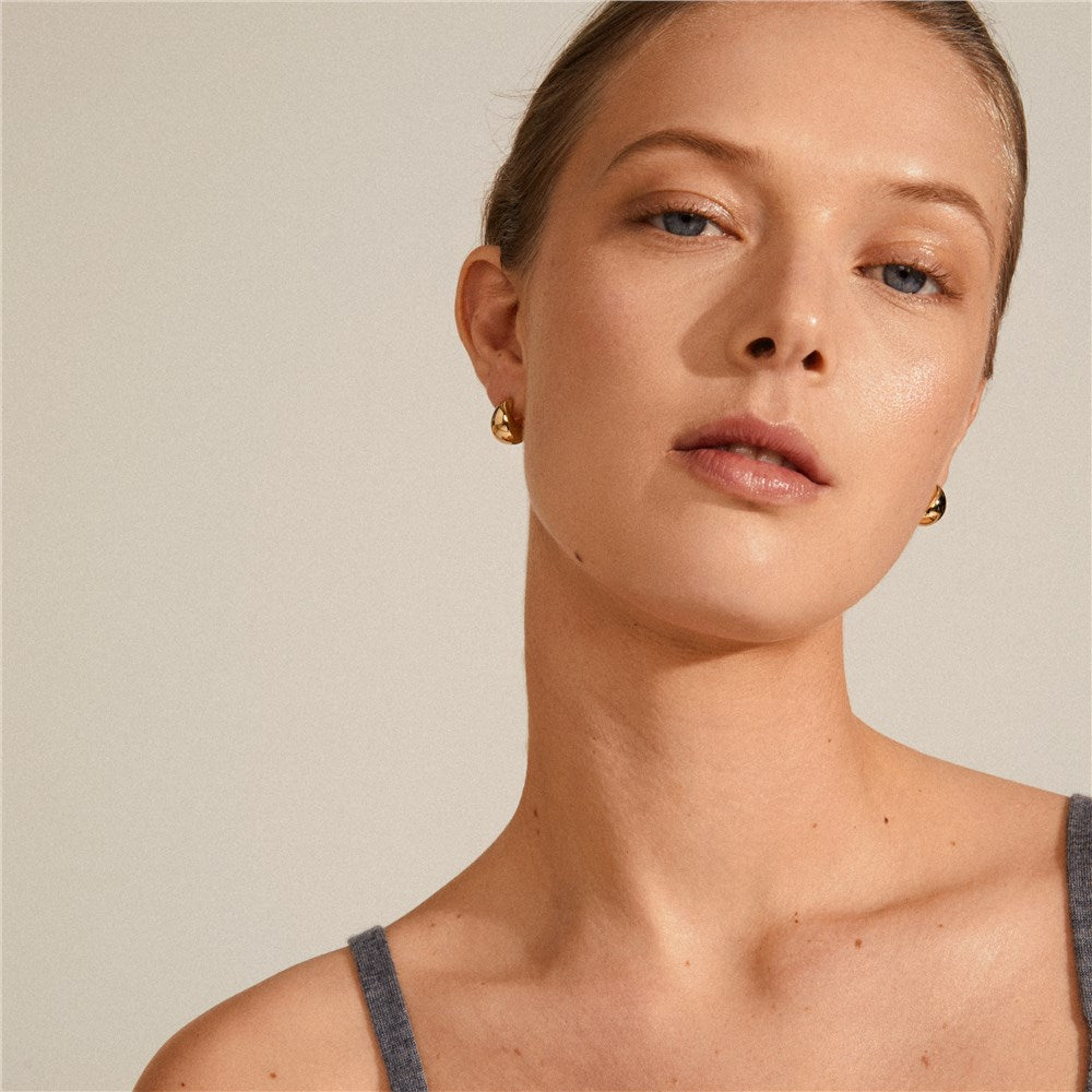Pilgrim Gold Cushion Recycled Hoop Earrings