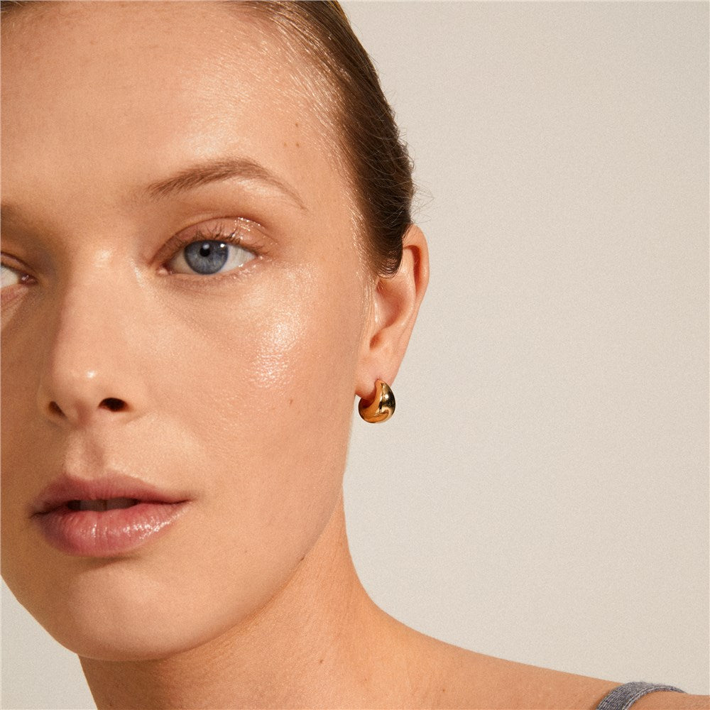 Pilgrim Gold Cushion Recycled Hoop Earrings