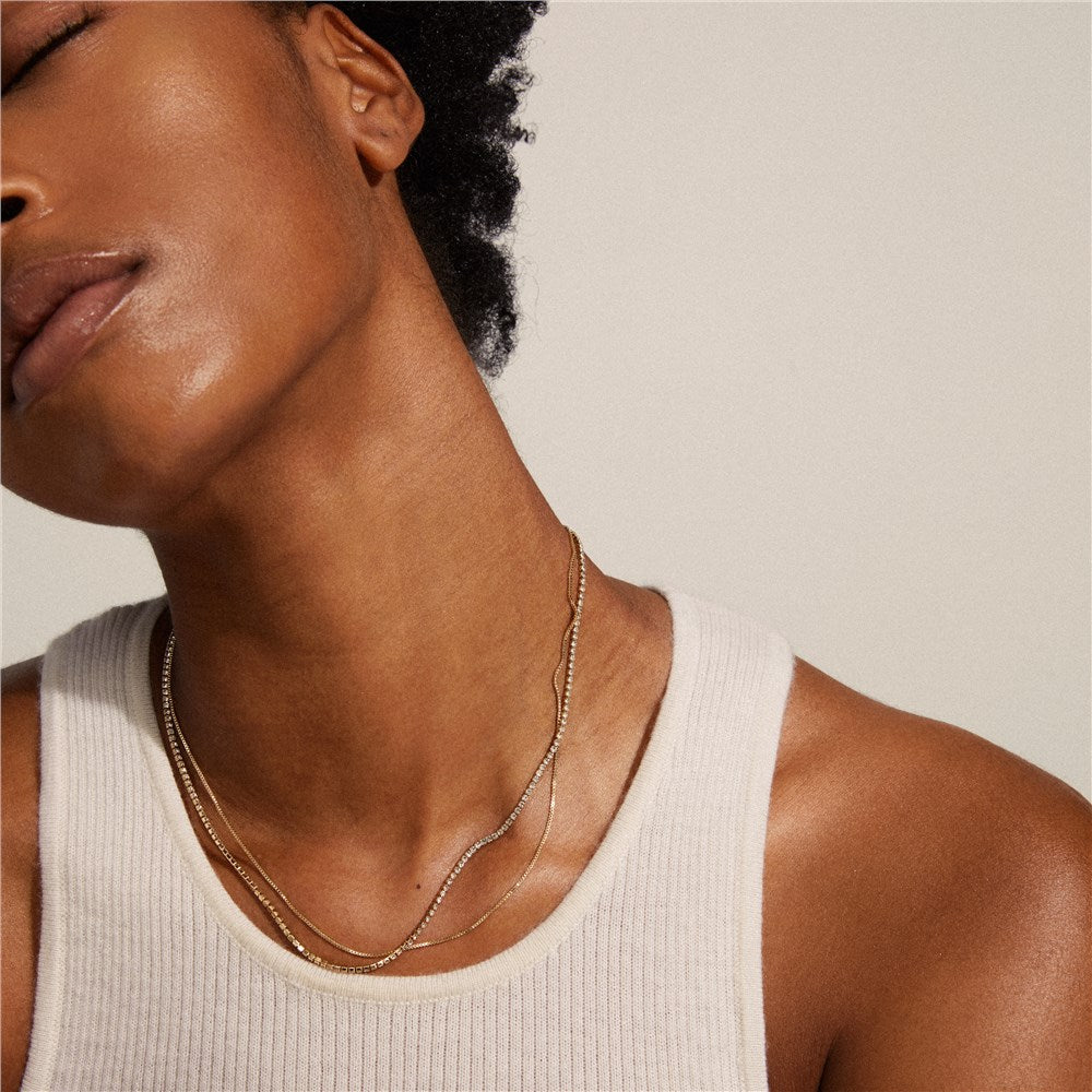 Pilgrim Gold Mille Layered Crystal Necklace