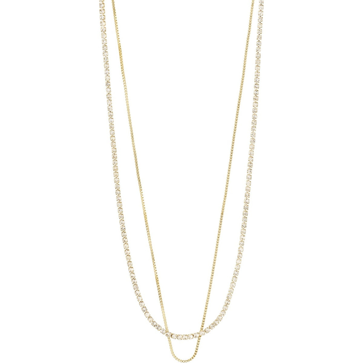 Pilgrim Gold Mille Layered Crystal Necklace