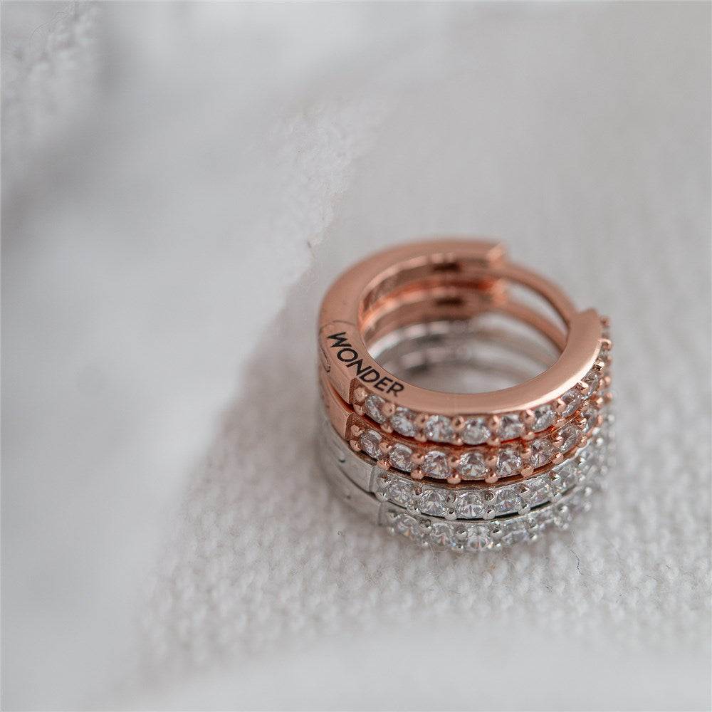 Seek + Find Wonder Rose Gold Huggie Hoop Earrings