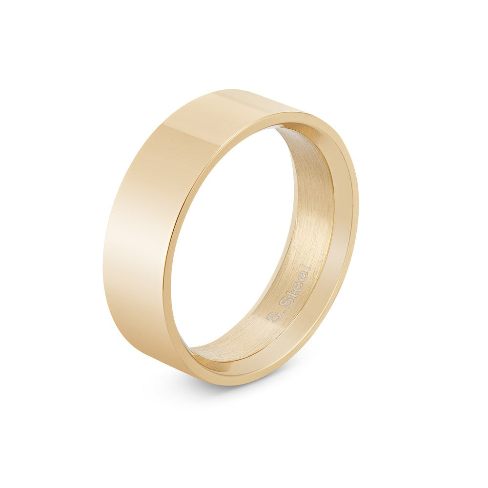 Over & Over Gold Steel Band Ring