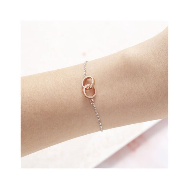Olivia Burton Rose Gold + Silver Interlink Bracelet