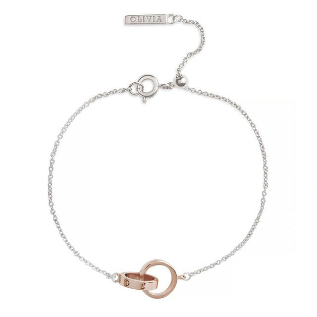 Olivia Burton Rose Gold + Silver Interlink Bracelet