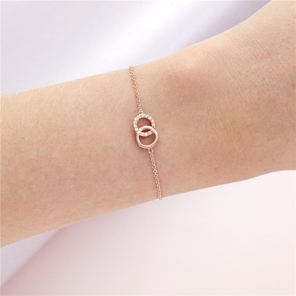 Olivia Burton Rose Gold Crystal Interlink Bracelet