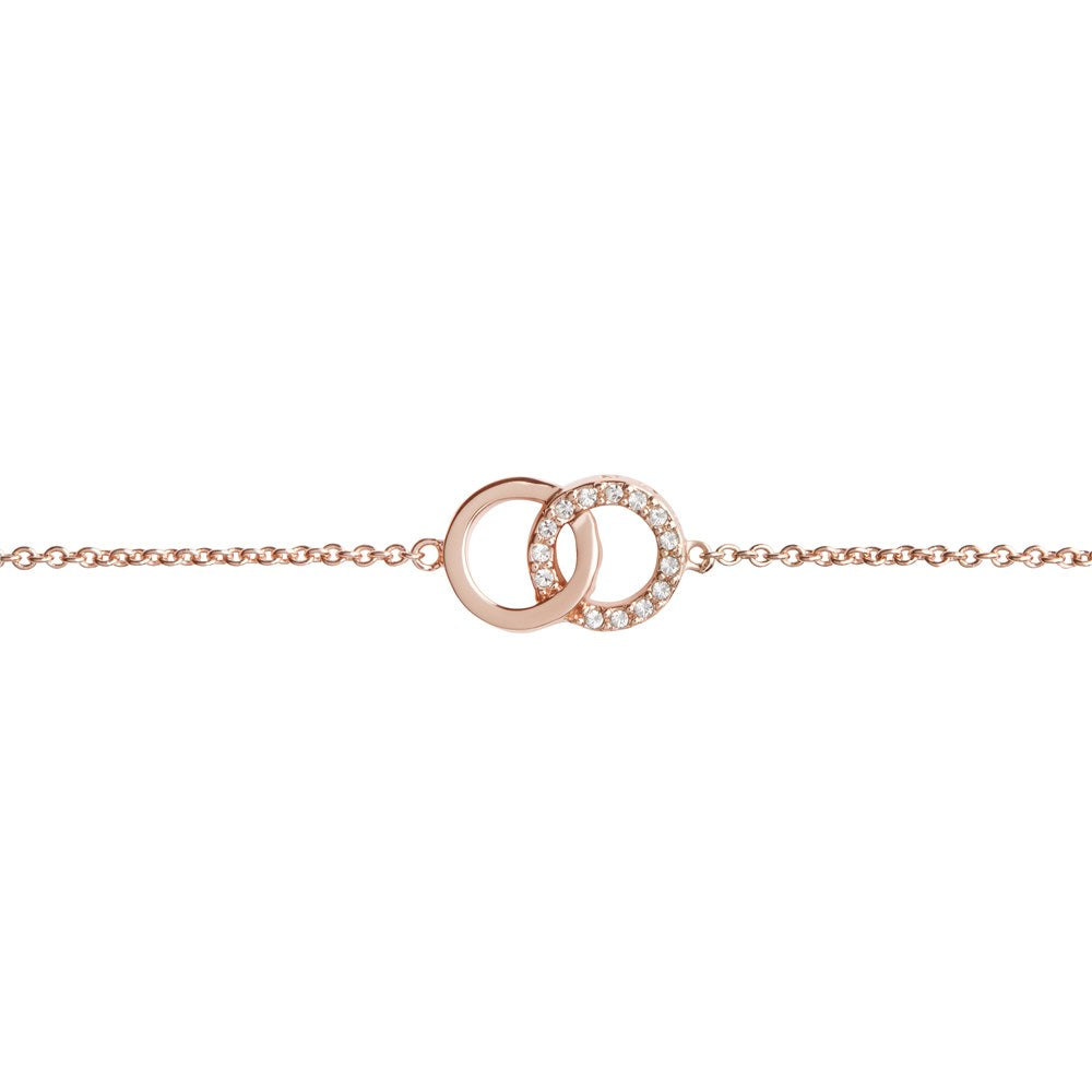 Olivia Burton Rose Gold Crystal Interlink Bracelet