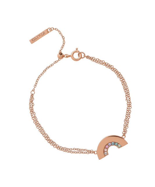 Olivia Burton Rose Gold Rainbow Bracelet