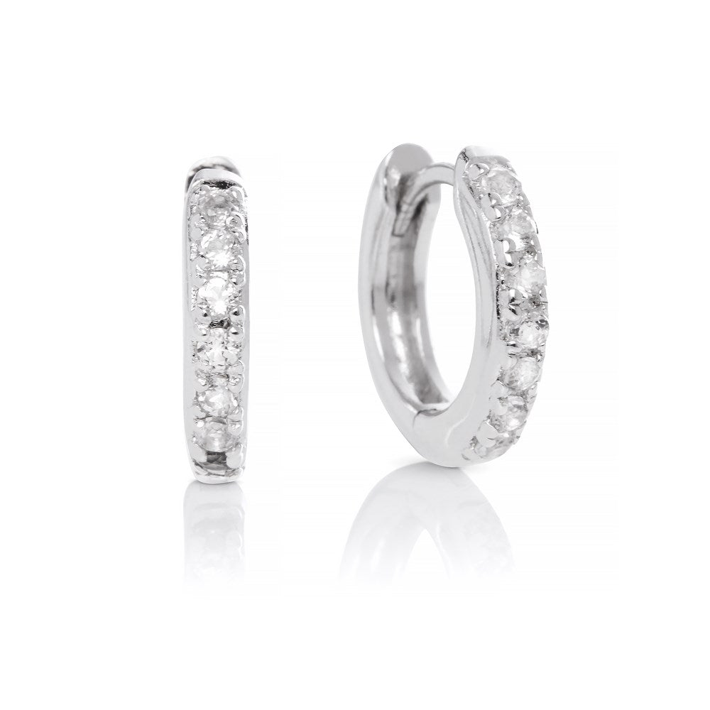 Olivia Burton Silver Crystal Huggie Hoop Earrings
