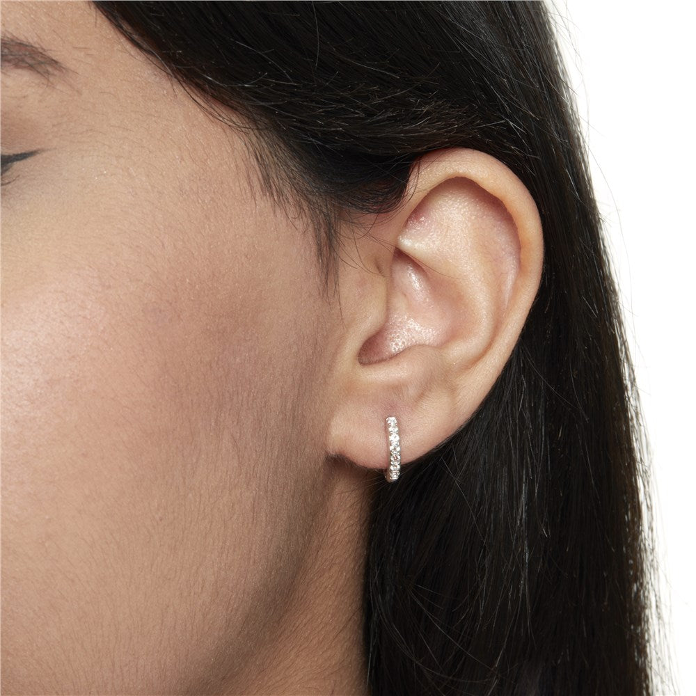 Olivia Burton Silver Crystal Huggie Hoop Earrings