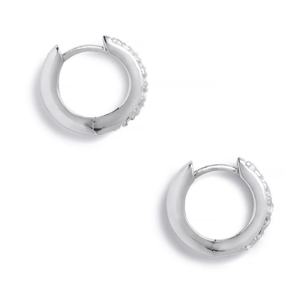 Olivia Burton Silver Crystal Huggie Hoop Earrings