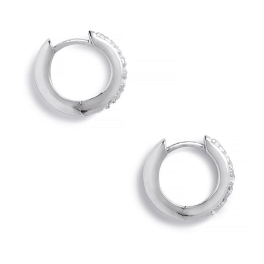 Olivia Burton Silver Crystal Huggie Hoop Earrings