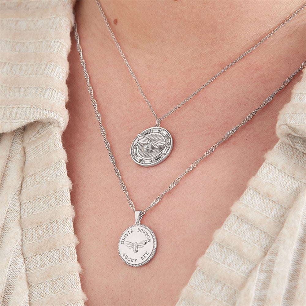 Olivia Burton Silver Lucky Bee Necklace