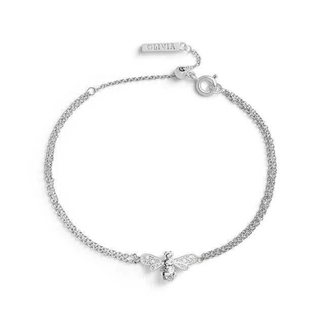 Olivia Burton Silver Sparkle Bee Bracelet