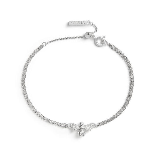 Olivia Burton Silver Sparkle Bee Bracelet