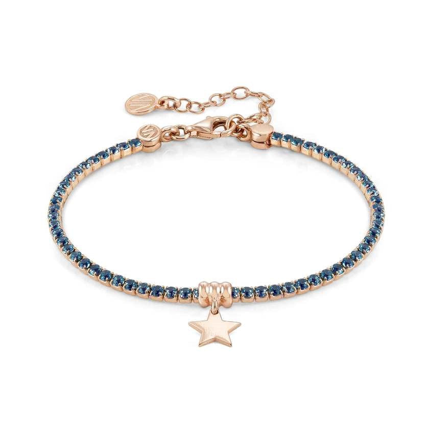 Nomination Rose Gold Chic Blue Crystal Star Bracelet