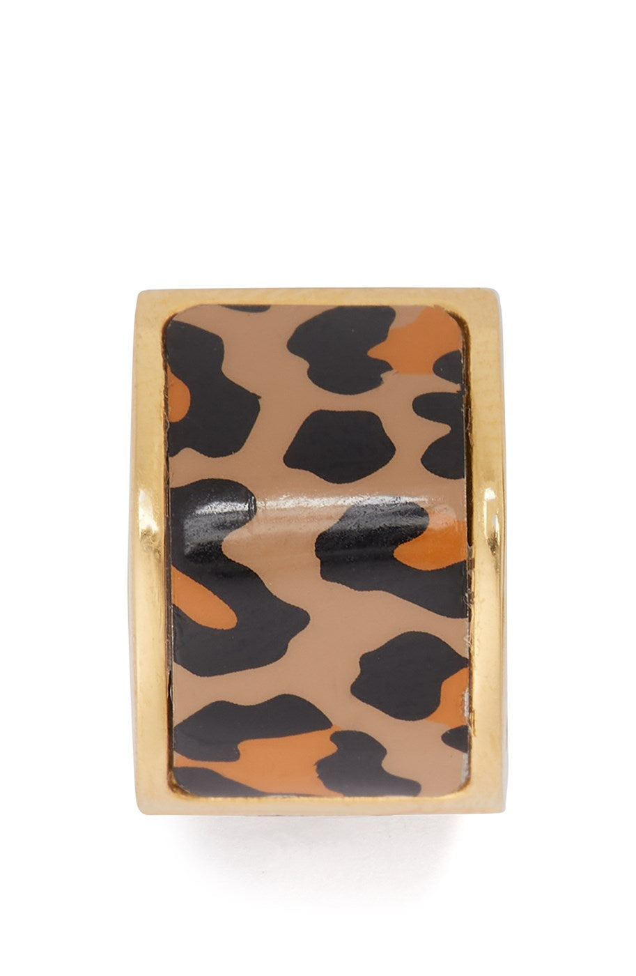Kate Spade New York Gold Leopard Print Huggie Hoop Earrings