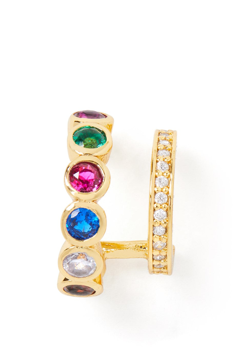 Kate Spade New York Gold Rainbow Double Huggie Hoop Earrings