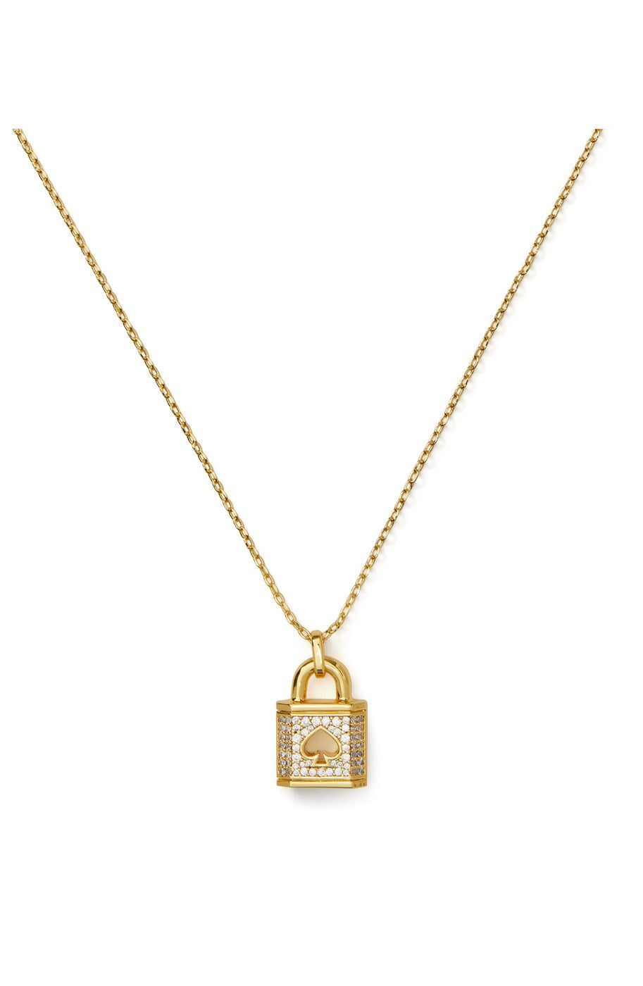Kate Spade New York Gold Crystal Padlock Necklace