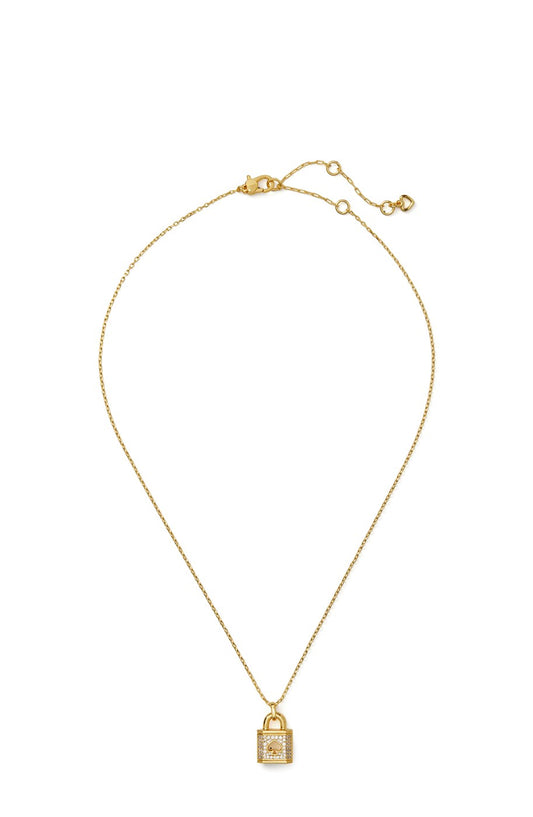 Kate Spade New York Gold Crystal Padlock Necklace