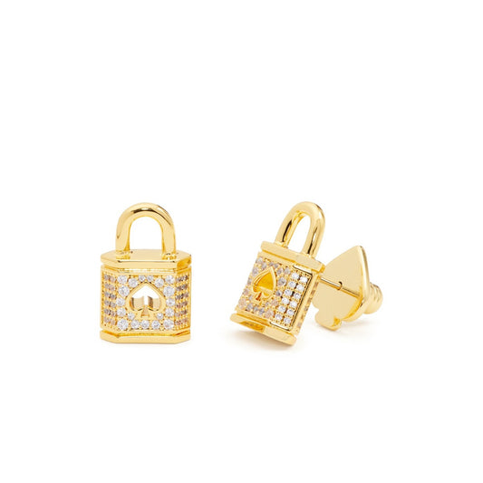 Kate Spade New York Gold Crystal Padlock Earrings